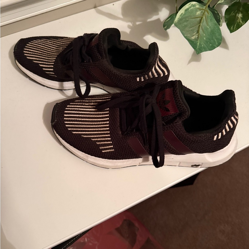 Adidas Women's Black and Pink Athletic Shoes - Picture 2 of 8